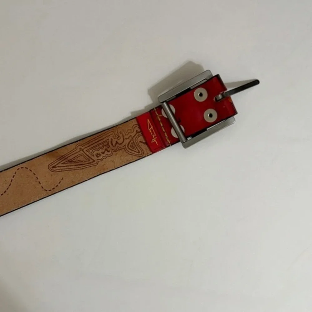 Unisex JON WYE Leather Paisley Belt Western‎ Retro Made in USA Men Women 46.5